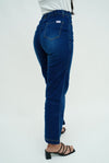 Dark Blue Straight Cut Jeans (with slit)
